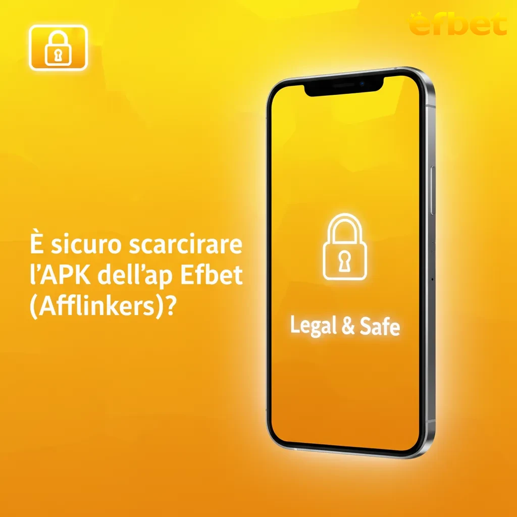 Lucchetto SSL e licenza ufficiale su app Efbet; avviso: scarica l’APK solo dal sito ufficiale.