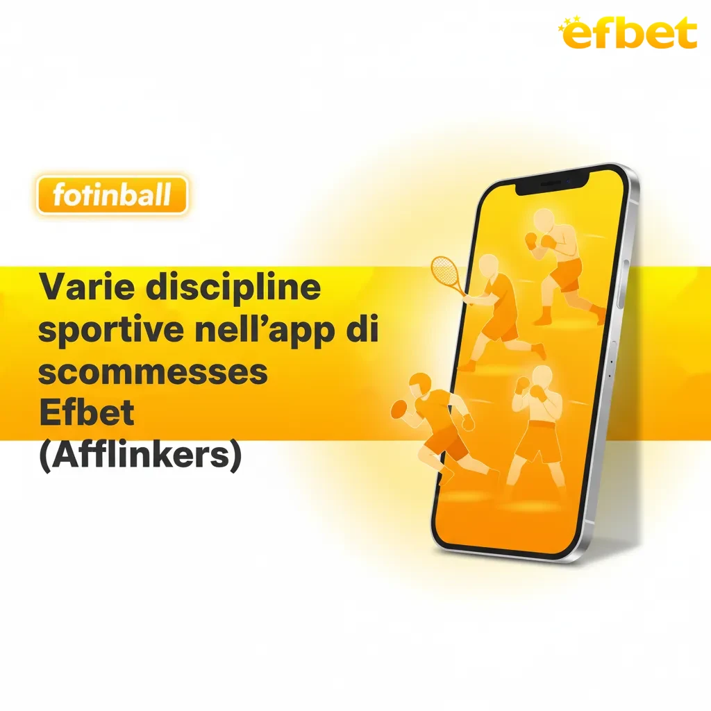 Schermata dell’app Efbet con scommesse LIVE e pre‑match su calcio, basket, tennis, volley, F1, MotoGP ed eSports.