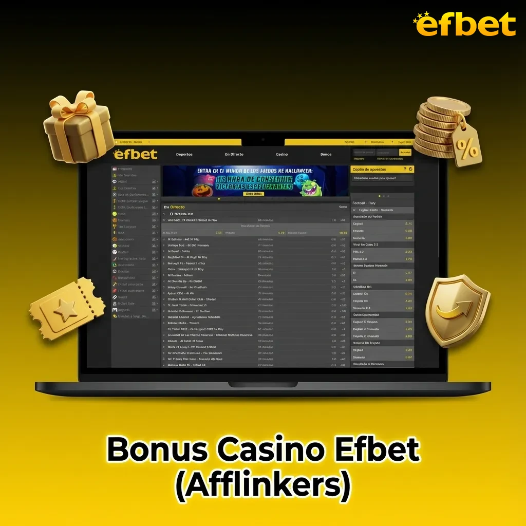 Efbet Casino bonus promotions including weekly slot spins, table game cashback, Friday reload bonus, and free spins