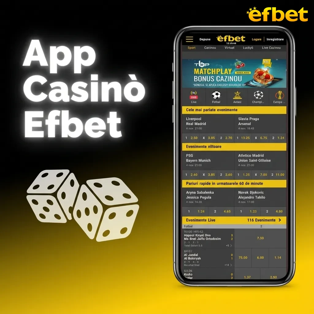 App Efbet con sezione casinò mobile: slot, giochi da tavolo, casinò live con dealer reali e promozioni esclusive