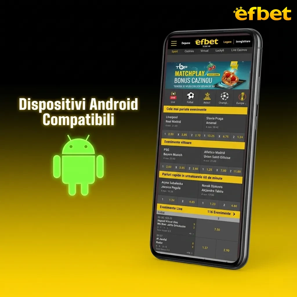 Efbet app compatible Android devices including Samsung Galaxy, Xiaomi, Huawei, OnePlus, Google Pixel, Oppo and Realme models